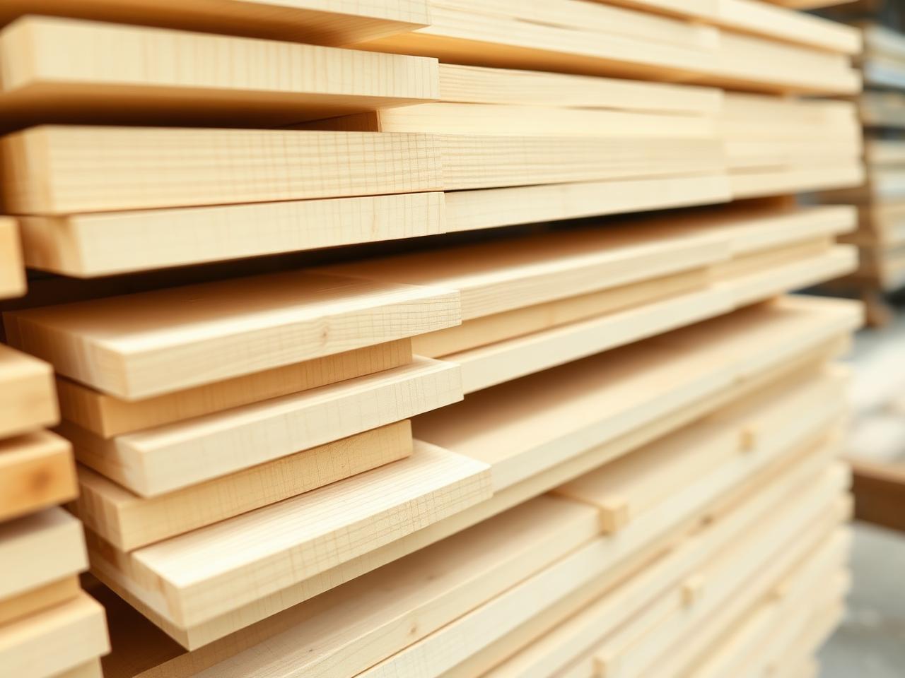 Close-up of poplar lumber showing pale, even grain